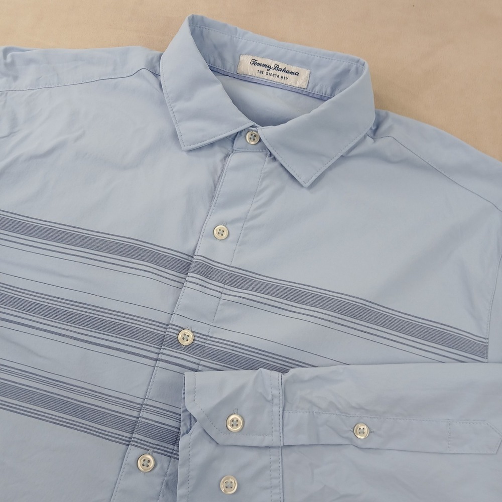 Tommy Bahama The Siesta Key Medium Mens Shirt Long‎ Sleeve Stretch 22x27 Defect